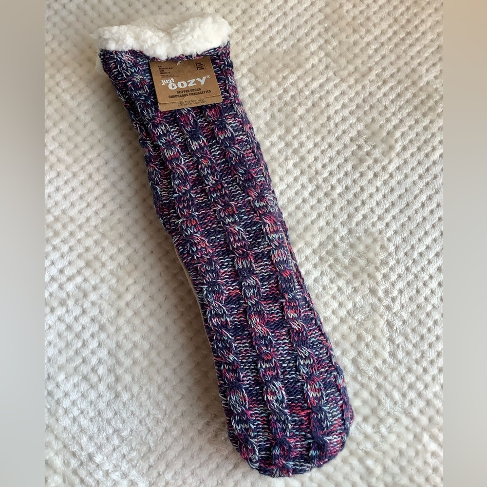 Just Cozy Purple and Pink Cozy Boot Slippers New With Tags NWT